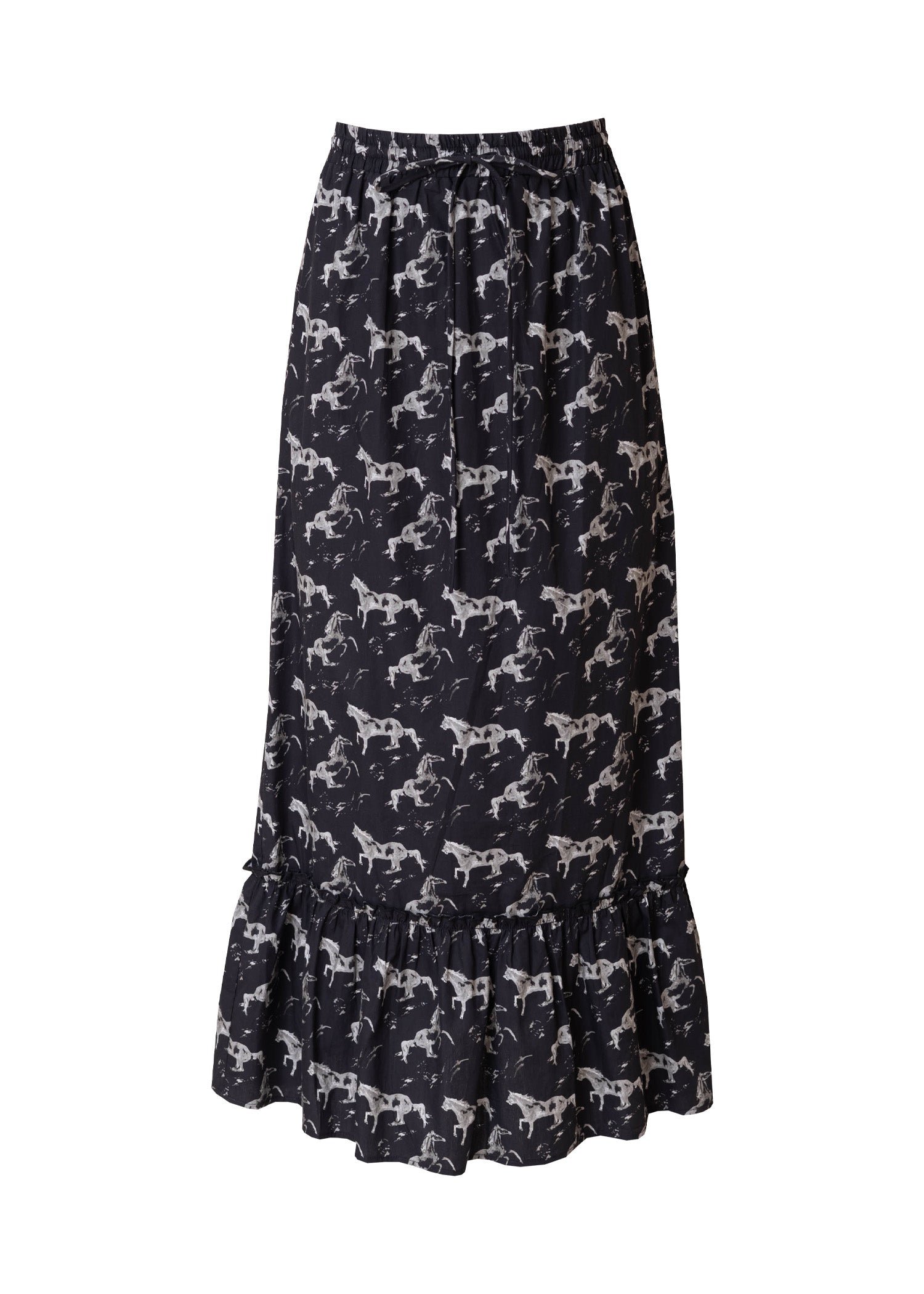 BlackHorsePrintDrawstringSkirt.jpg